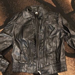 A leather jean jacket